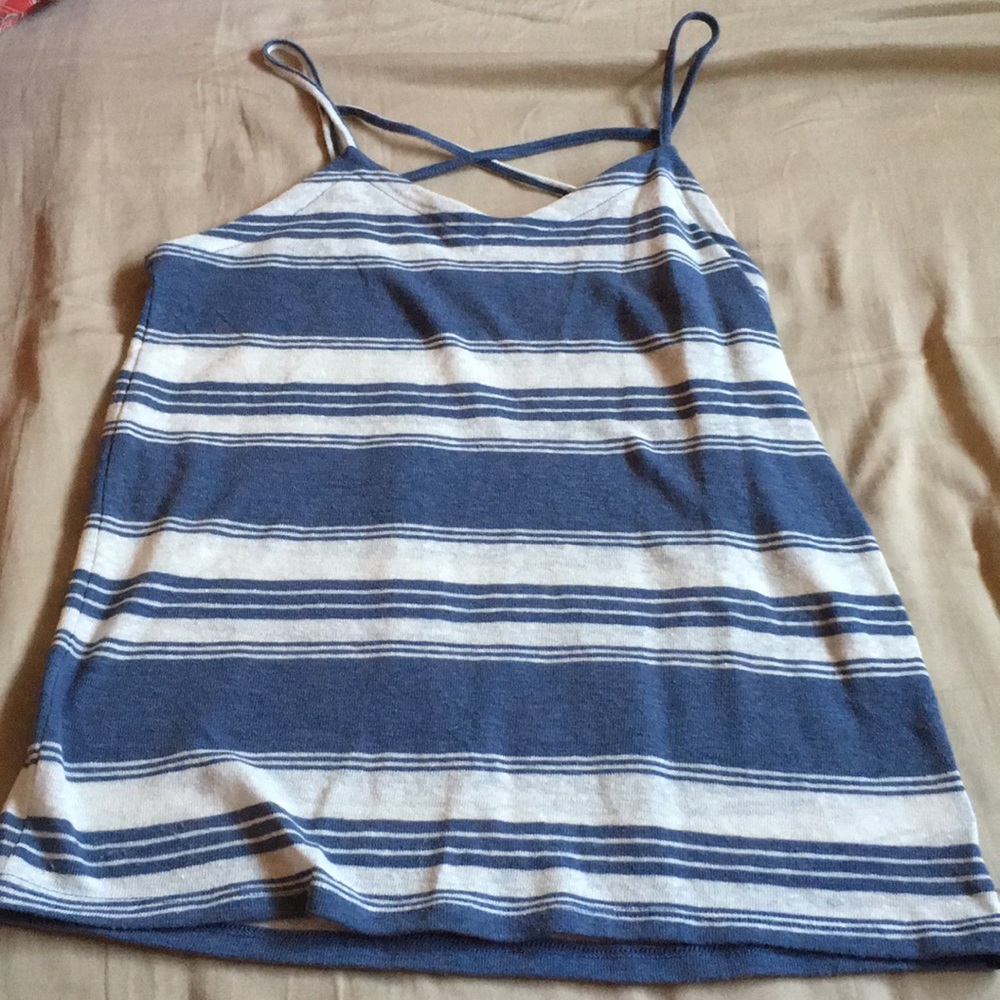 Blue and white strip top size XS